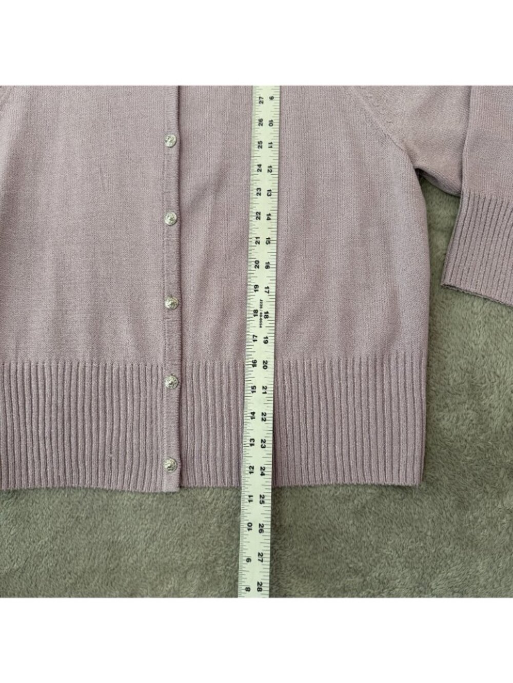 NWT St. John Sport Lavender Cardigan XL Santana Knit Button Up Sweater Wool - Picture 4 of 6